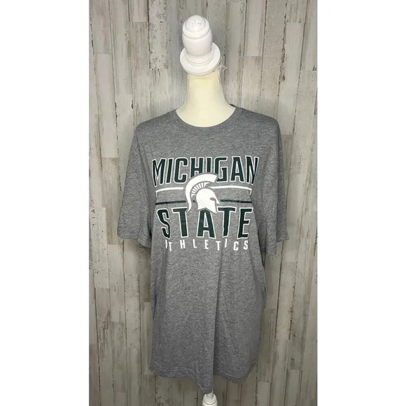 NWT Michigan State Spartans Men's‎ XL Heather Gray T-Shirt Short Sleeve - Picture 2 of 5